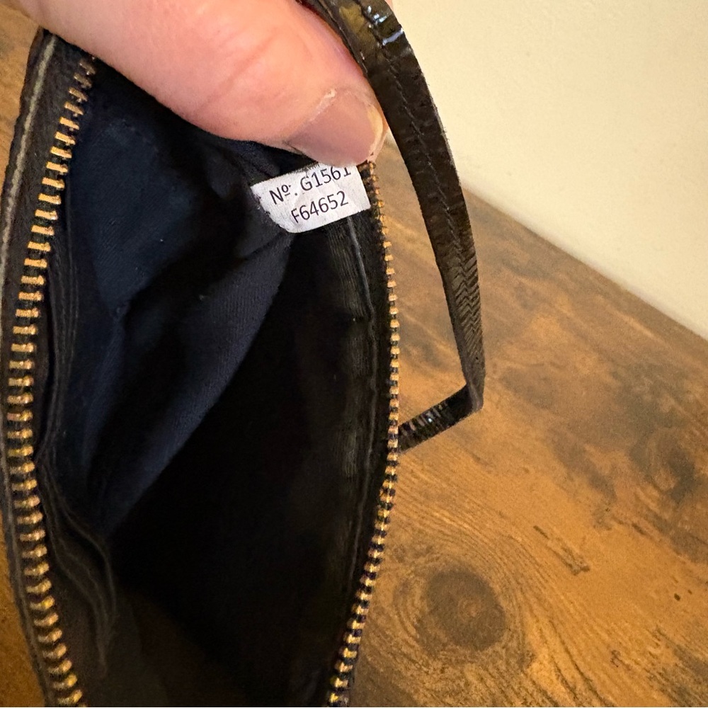 Coach | Corner Zip Wristlet Debossed Leather, Black - Picture 10 of 13
